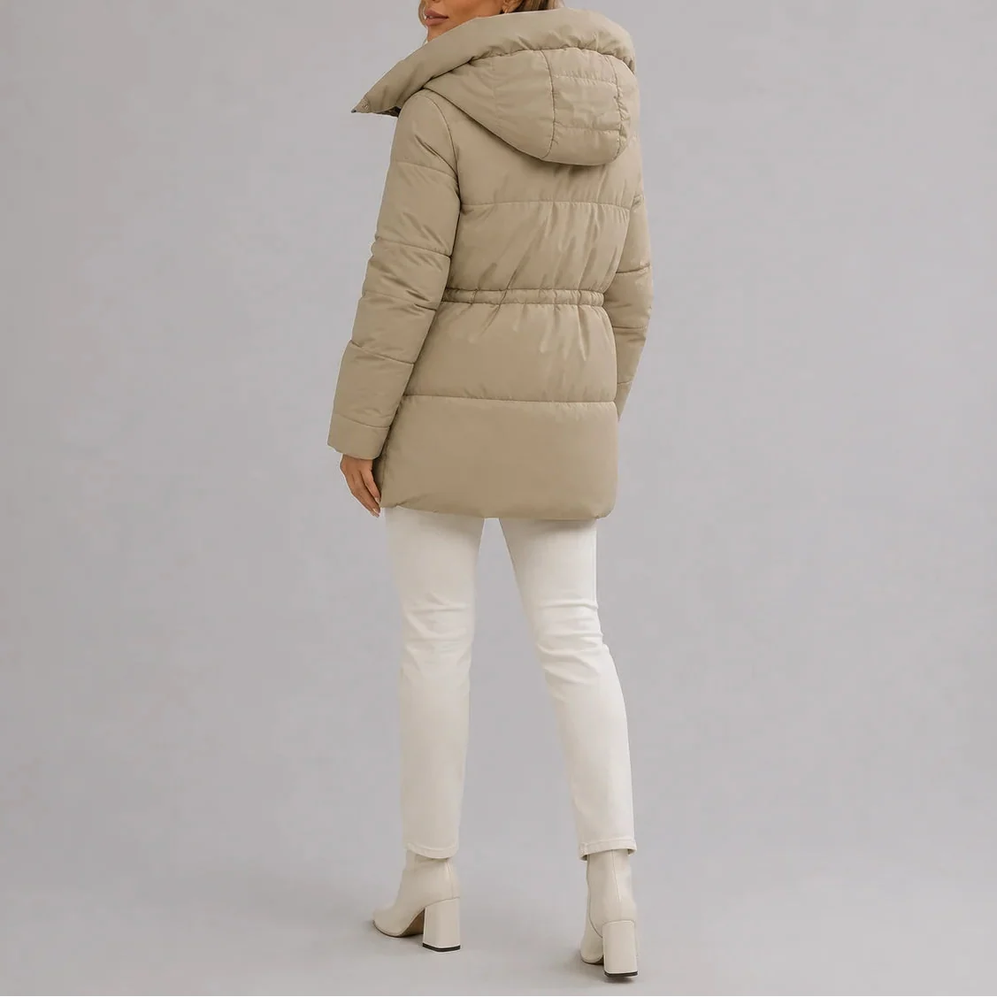 Puffer Coat with Hood for Women in Winter Fashion