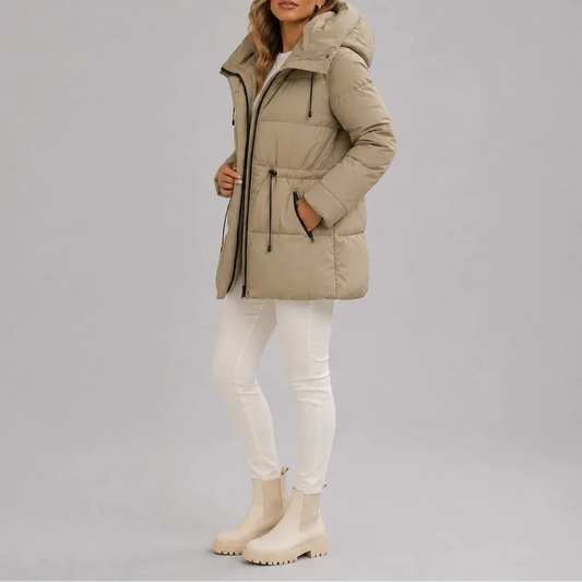Puffer Coat with Hood for Women in Winter Fashion