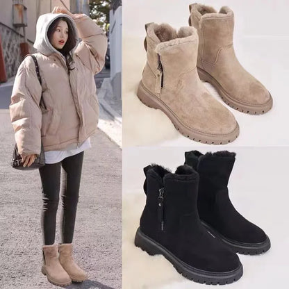 Bottes d'hiver mi-mollet avec zip élégant