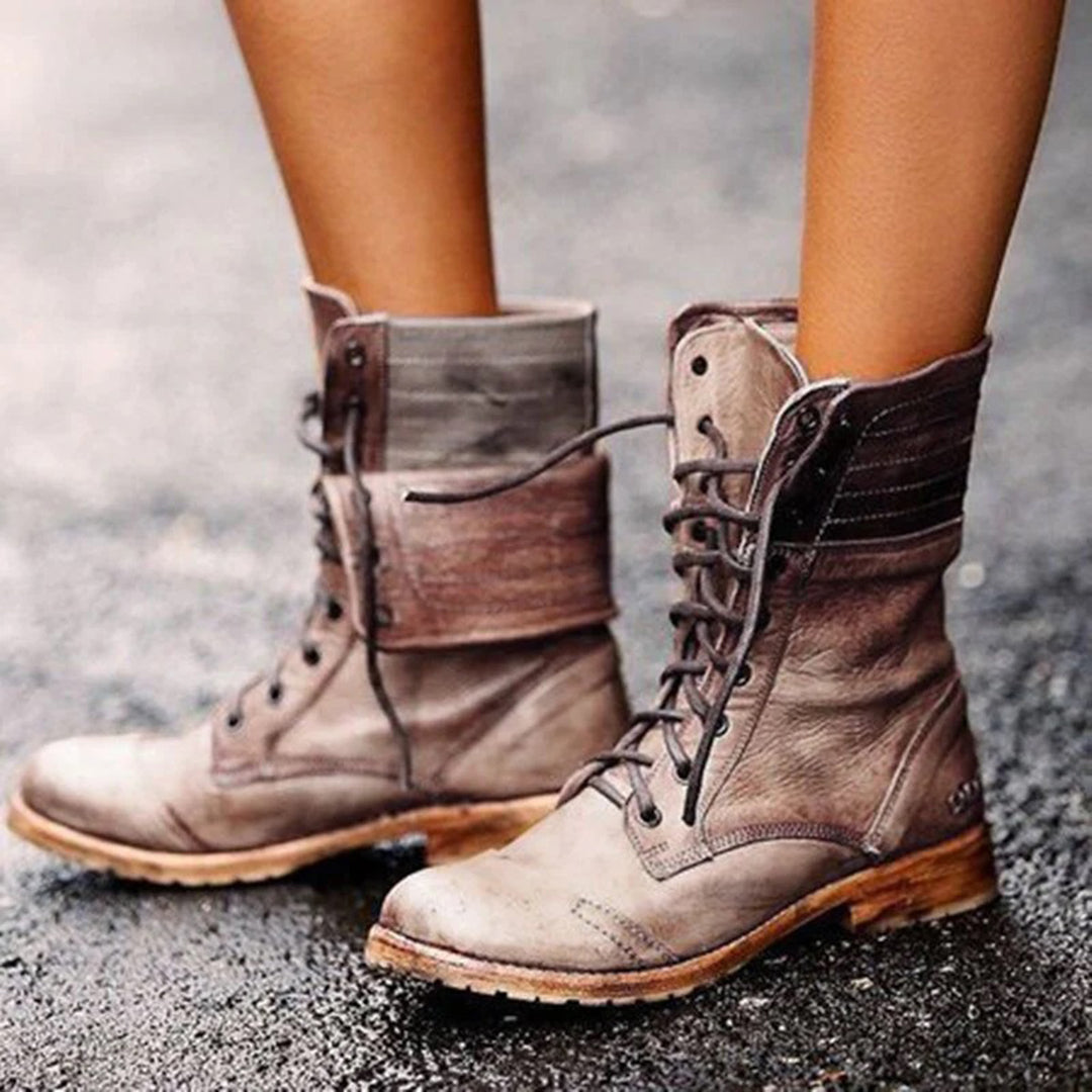 Bottines en cuir à lacets pour femme - Élégance et confort