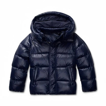 Lightweight Puffer Jacket with Hood and Water-Resistant Fabric for Women