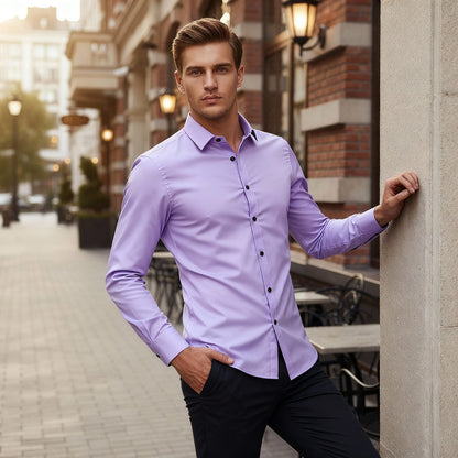 Koszula z długim rękawem i klasycznym kołnierzem