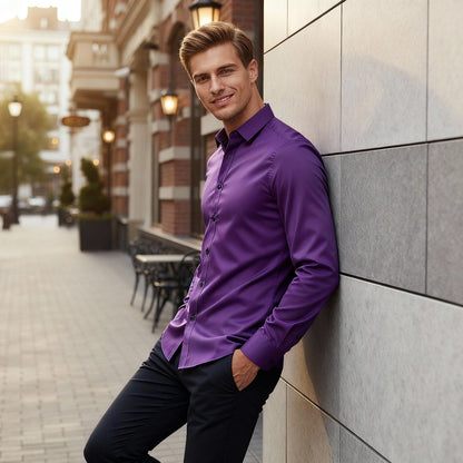 Koszula z długim rękawem i klasycznym kołnierzem