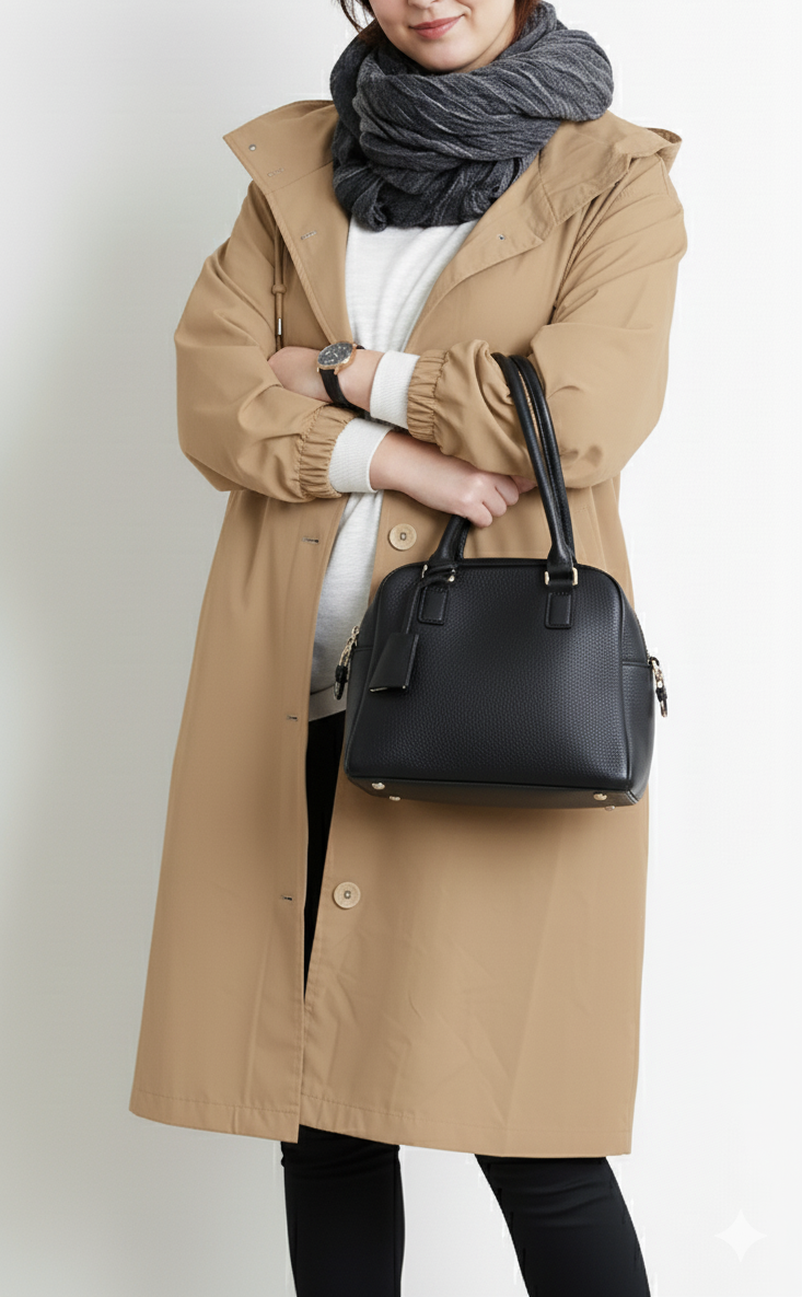 Trench pour femme oversize à capuche avec coupe ample et décontractée