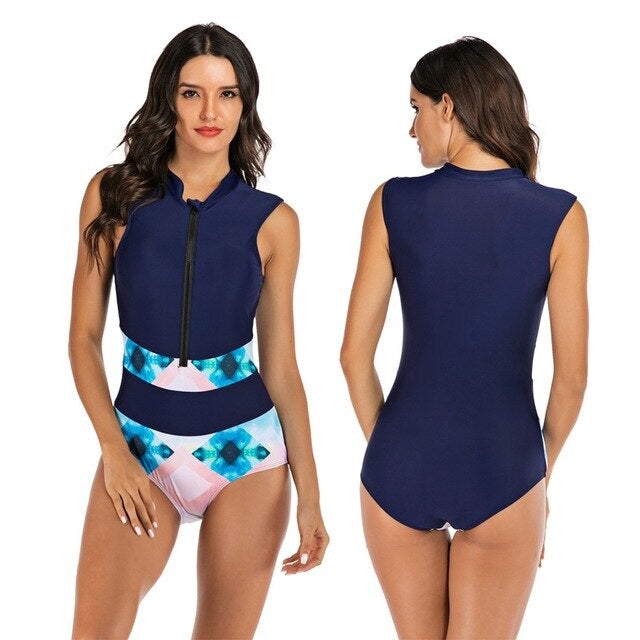 Maillot de bain 1 pièce au style sportif pour femme
