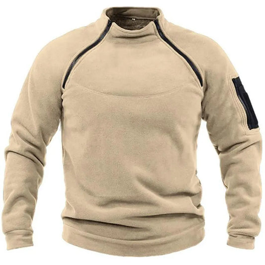 Sweatshirt militaire zippé élégant