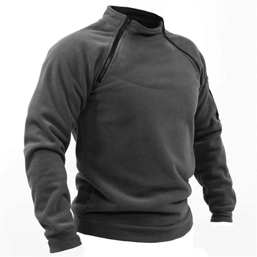 Sweatshirt militaire zippé élégant