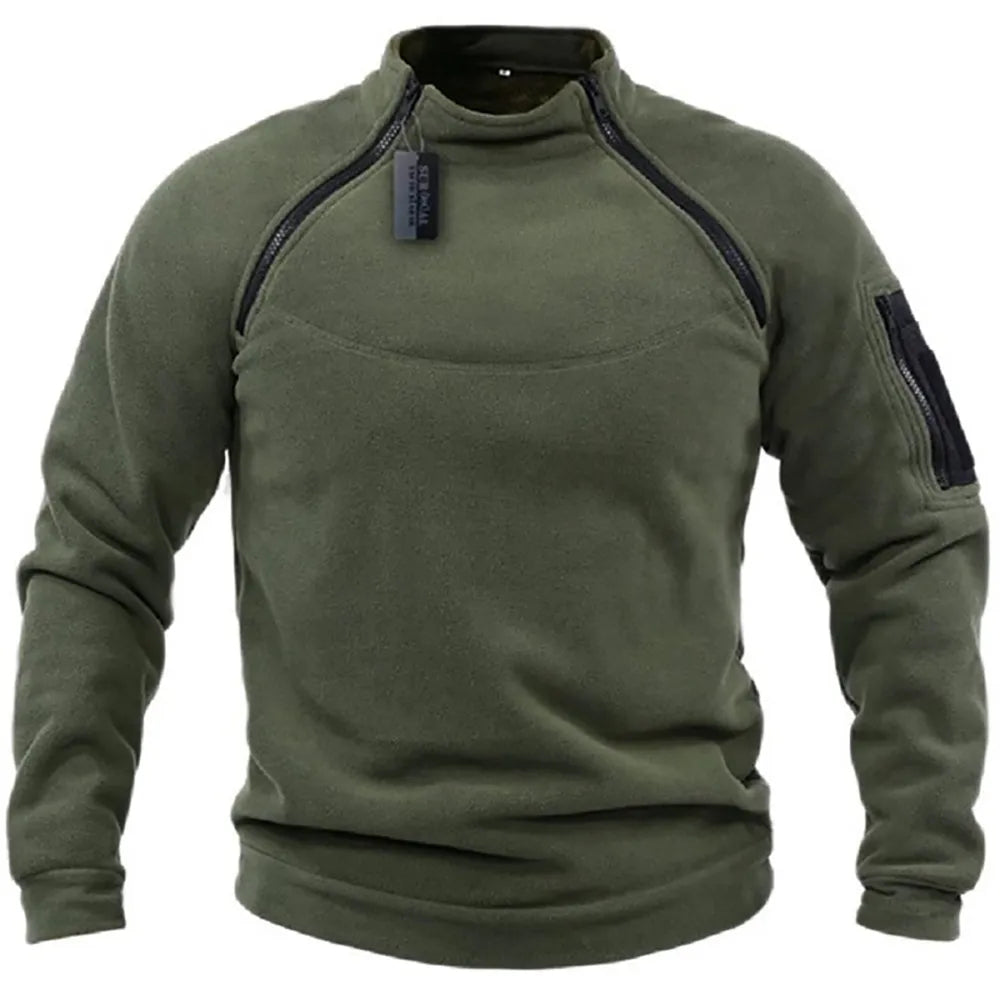 Sweatshirt militaire zippé élégant