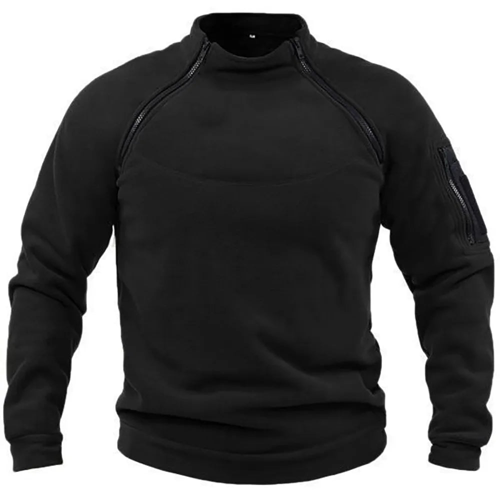 Sweatshirt militaire zippé élégant