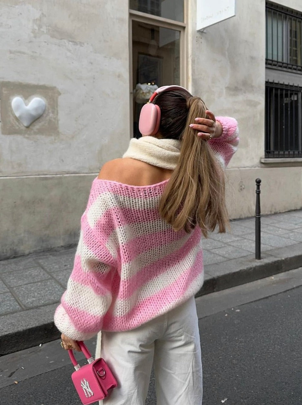 Pull oversized rayé chic