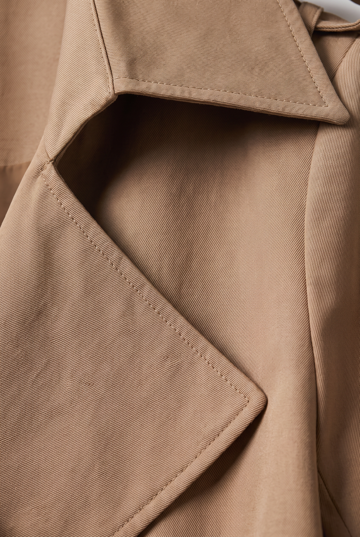 Double Breasted Trench Coat with Belted Waist and Storm Flap for Women