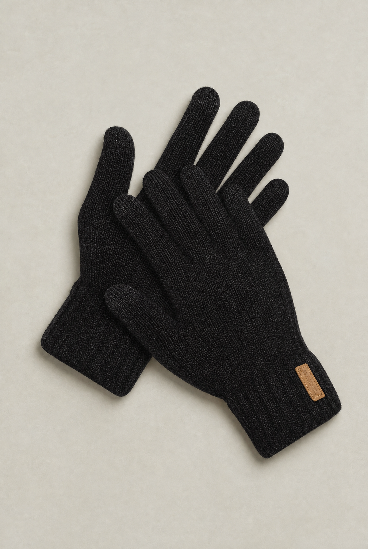 Touchscreen Winter Gloves with Ribbed Cuffs and Warm Lining for Men