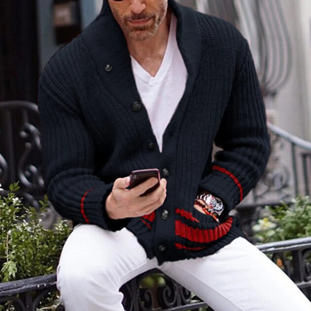 Cardigan élégant en tricot uni contemporain