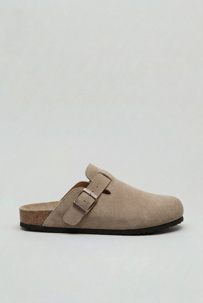 Slip On Clogs with Buckle Strap and Cushioned Footbed Sole for Men