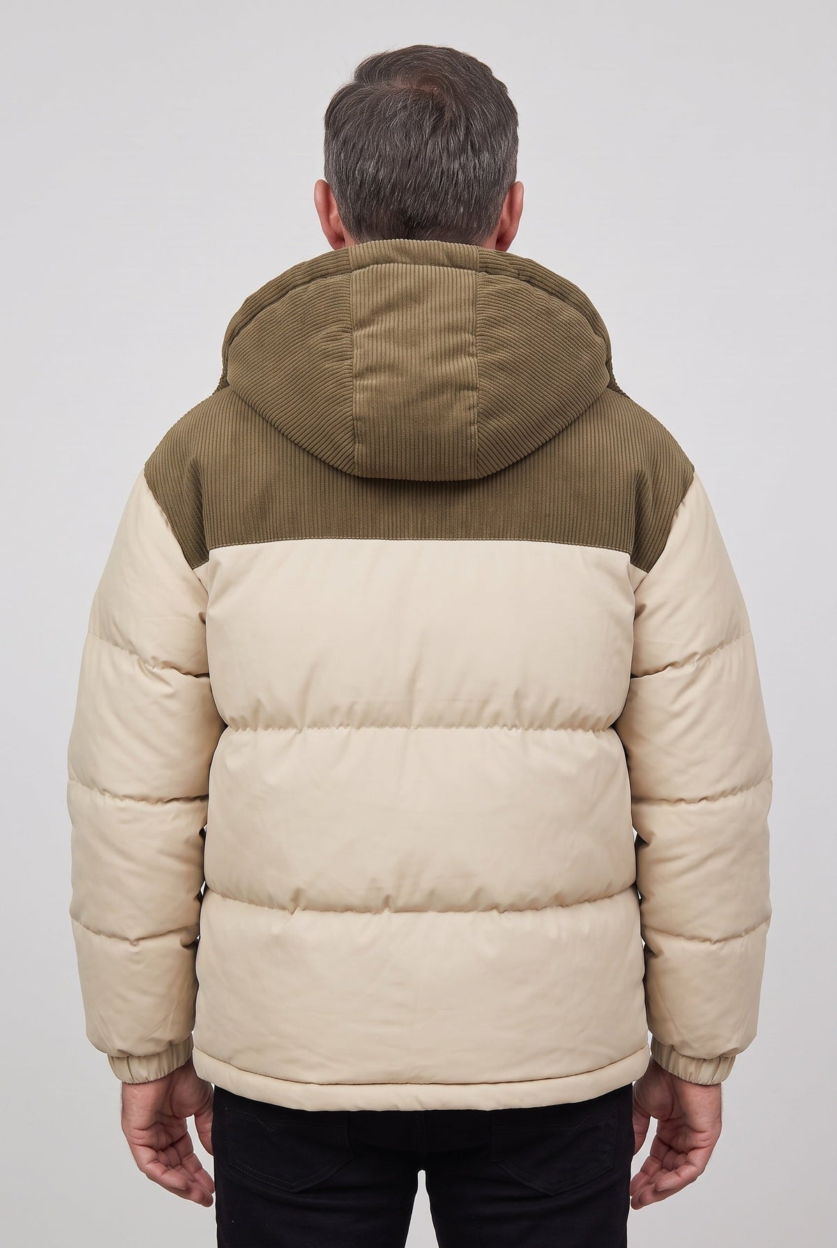 Long Hooded Puffer Jacket with Water-Resistant Fabric for man