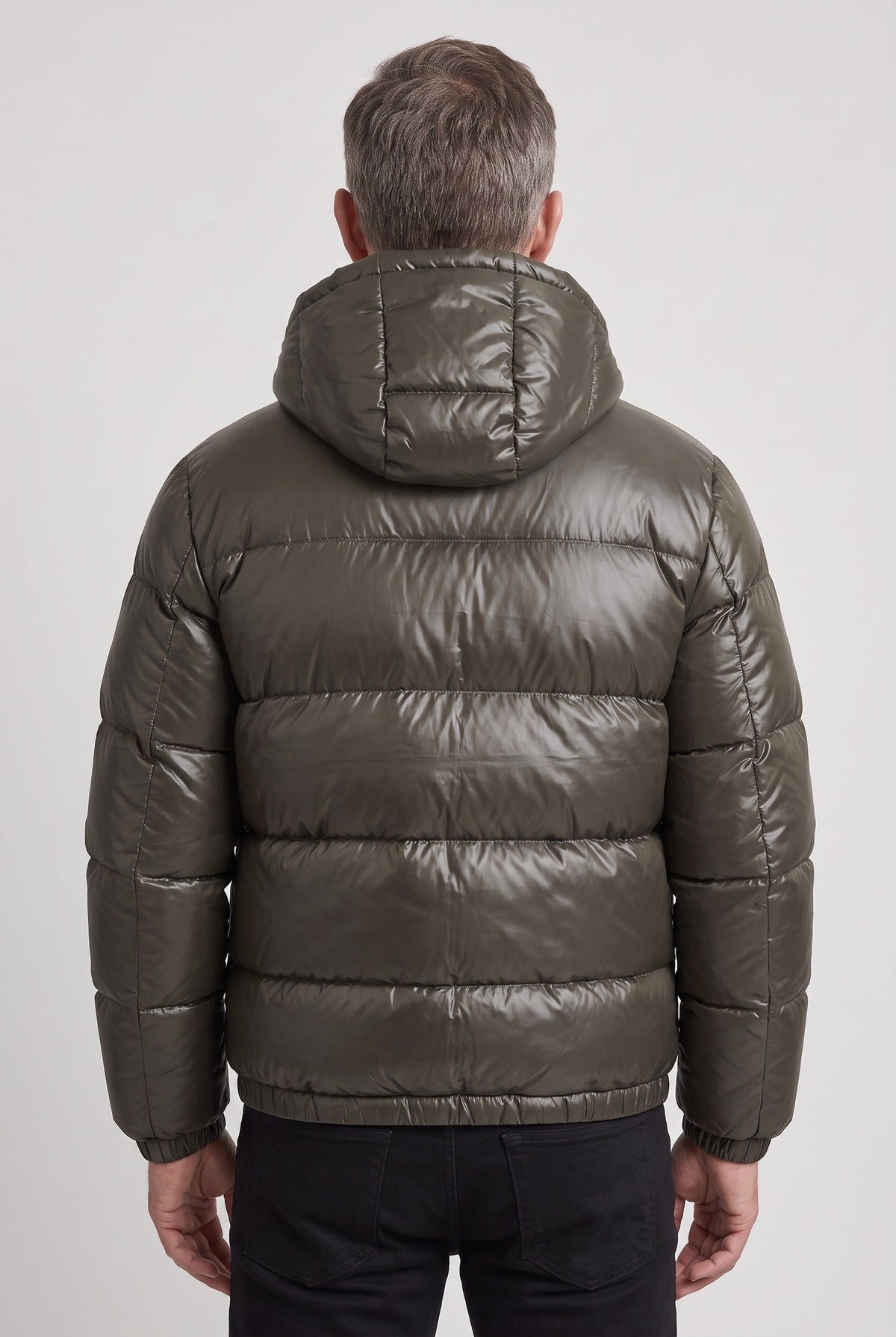Puffer Jacket with Adjustable Hood and Warm Insulation for men