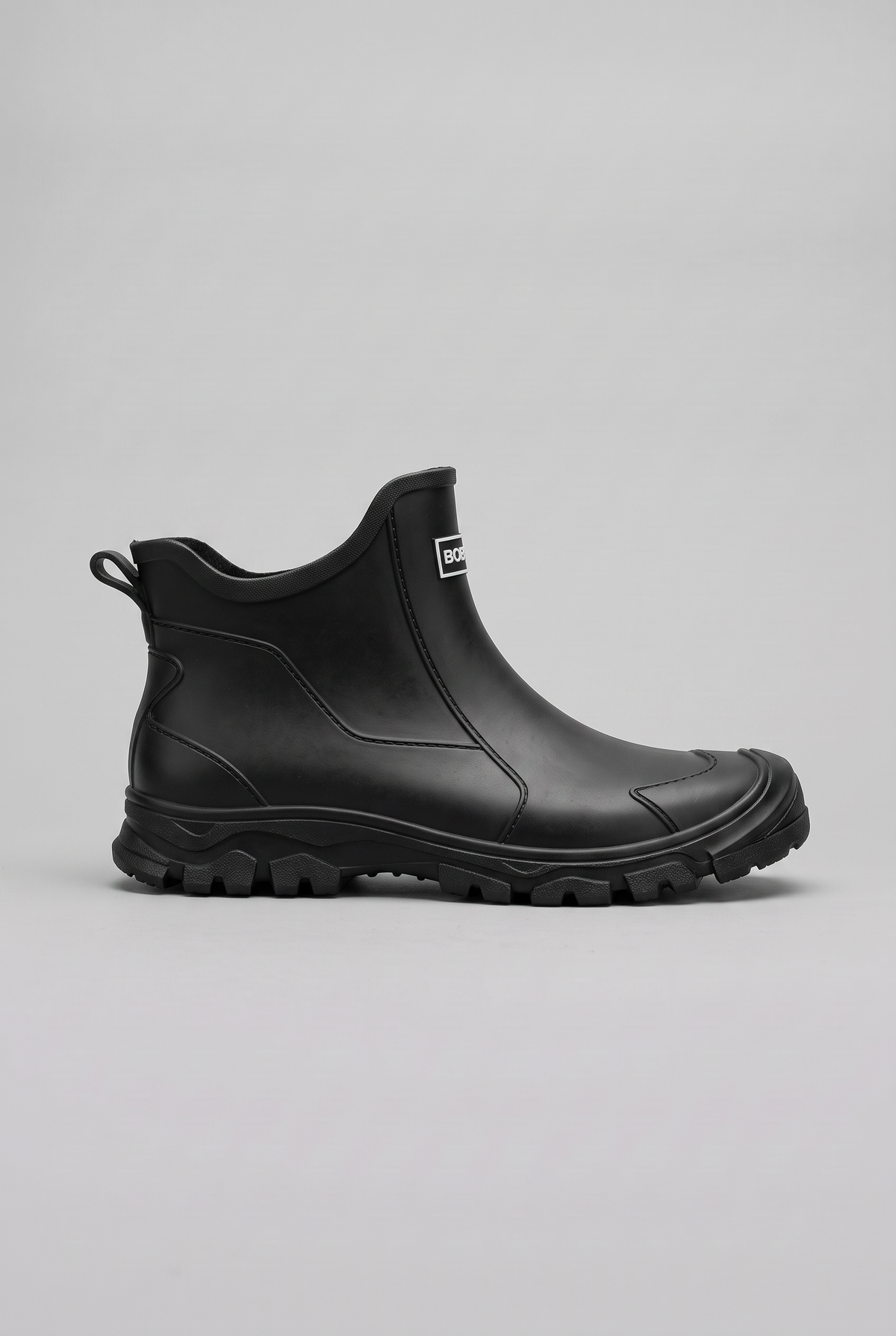 Waterproof Ankle Rain Boots with Pull Tabs and Grip Sole for Men