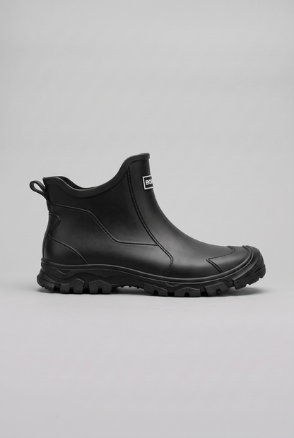 Waterproof Ankle Rain Boots with Pull Tabs and Grip Sole for Men