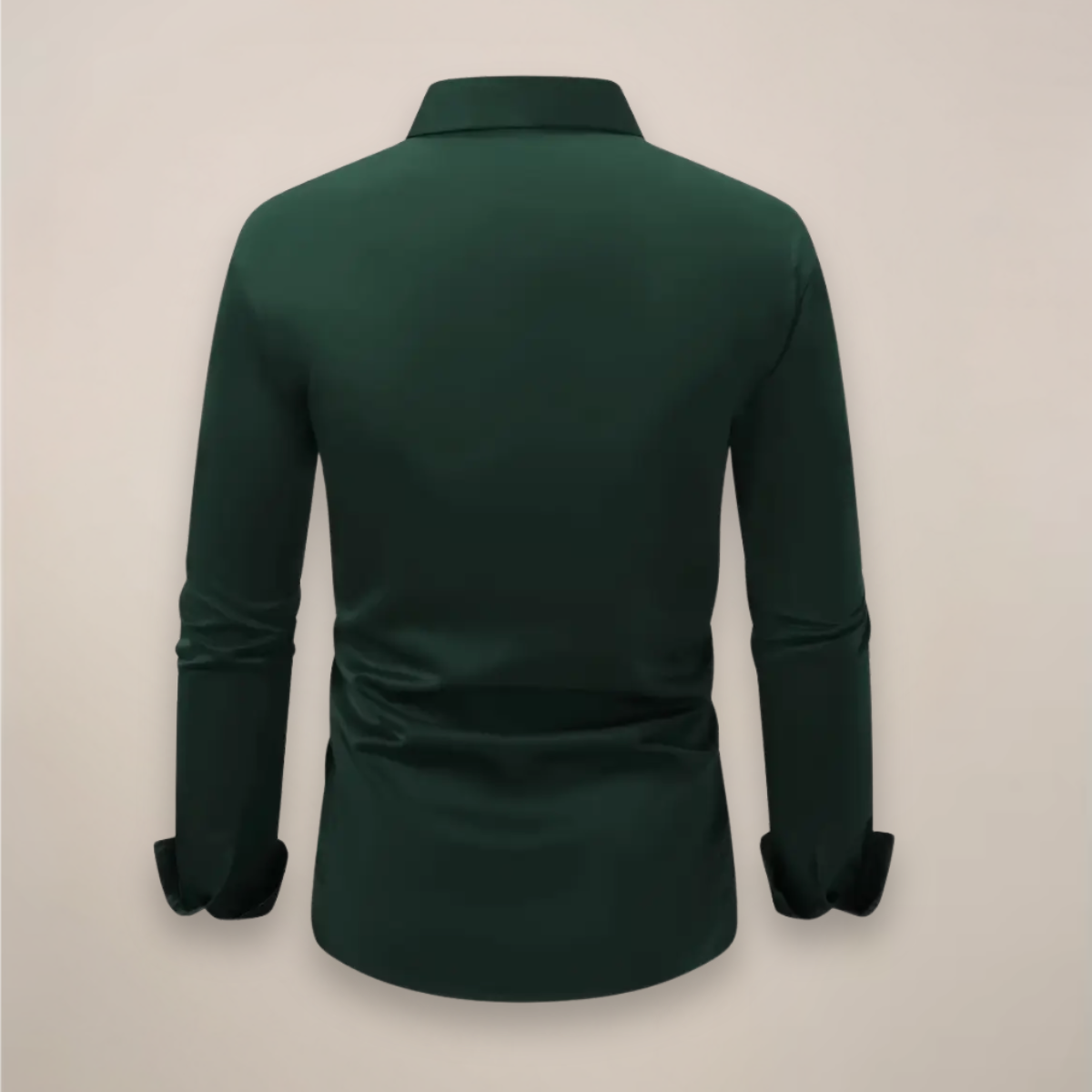 Slim Fit Dress Shirt with Spread Collar and Long Sleeves for Men