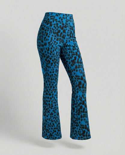 Leggings évasés pour femme avec motif léopard chic