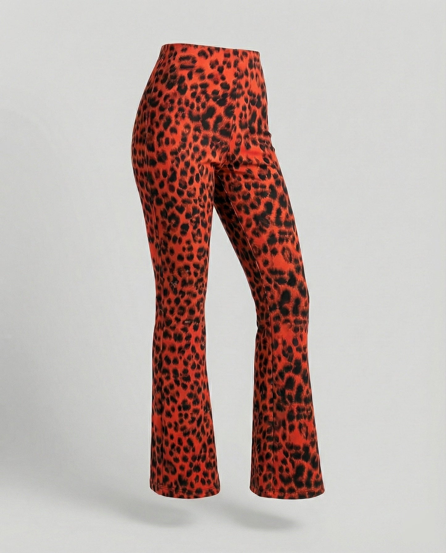 Leggings évasés pour femme avec motif léopard chic