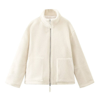 Cappotto in lana casual con collo alto