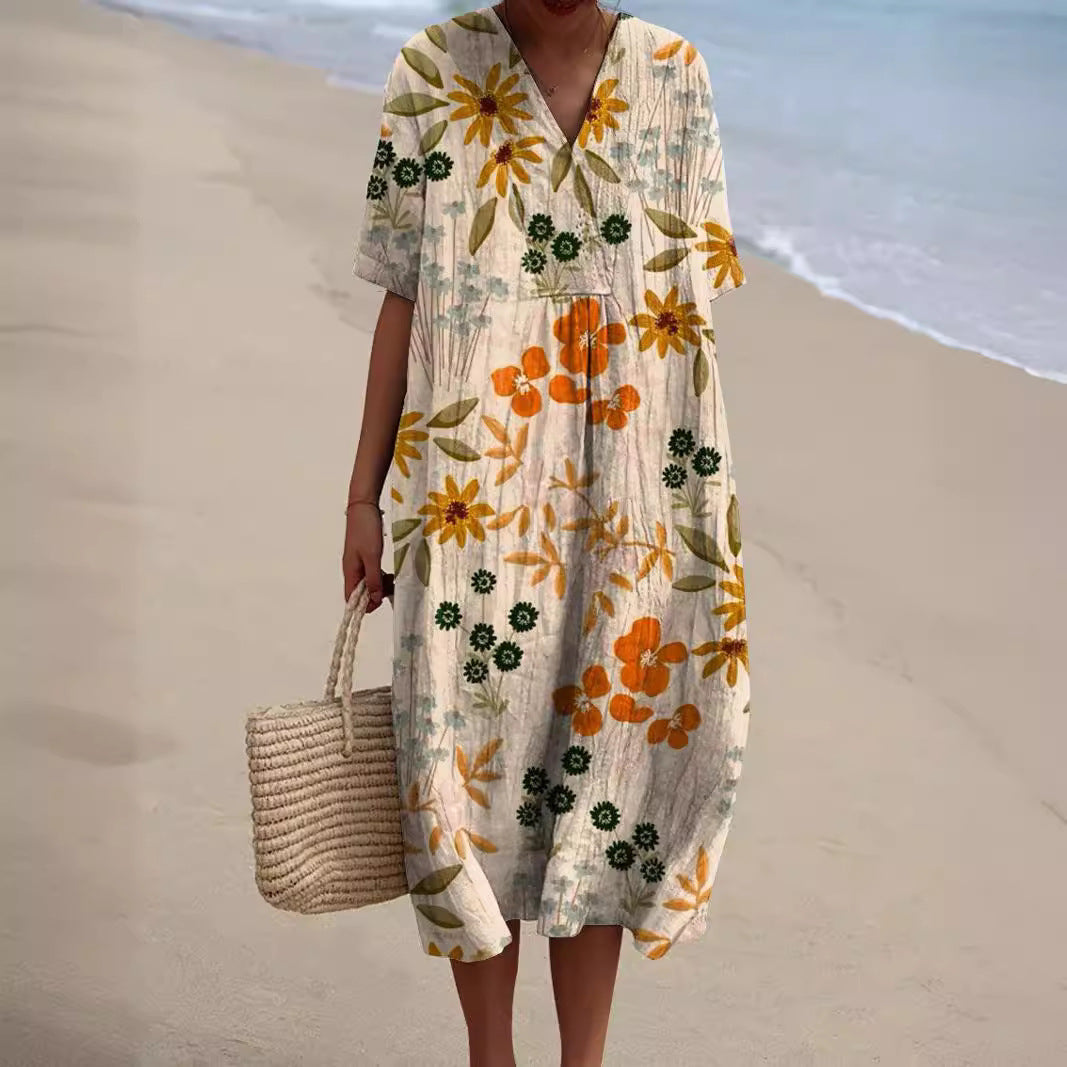 Robe d'été colorée à fleurs pour un style estival frais et joyeux