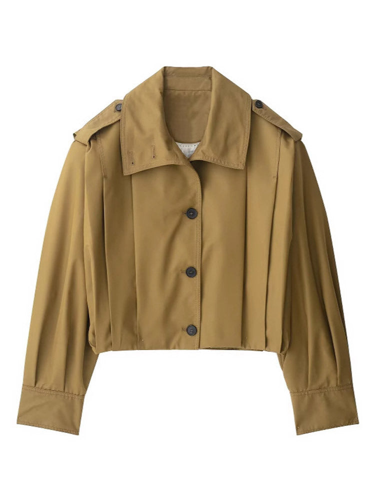 Trench-coat court femme avec boutons élégants