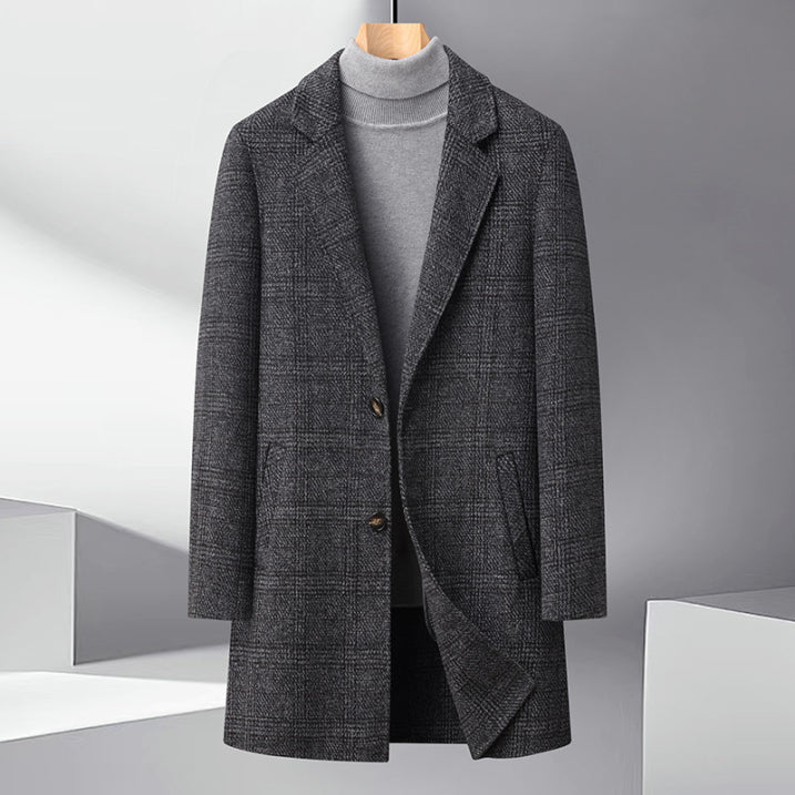 Chic two-tone long coat