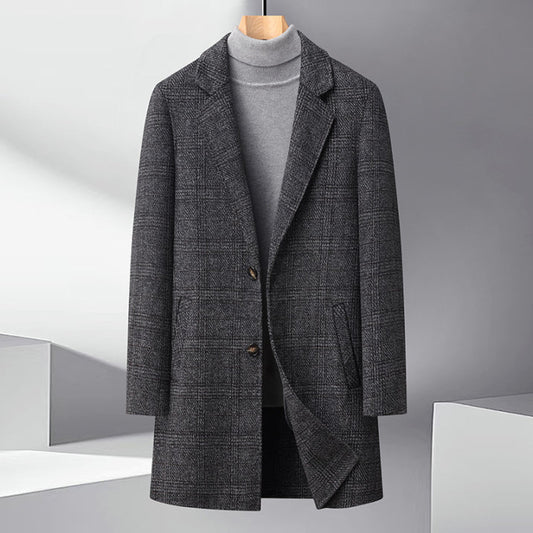 Manteau long chic à deux tons