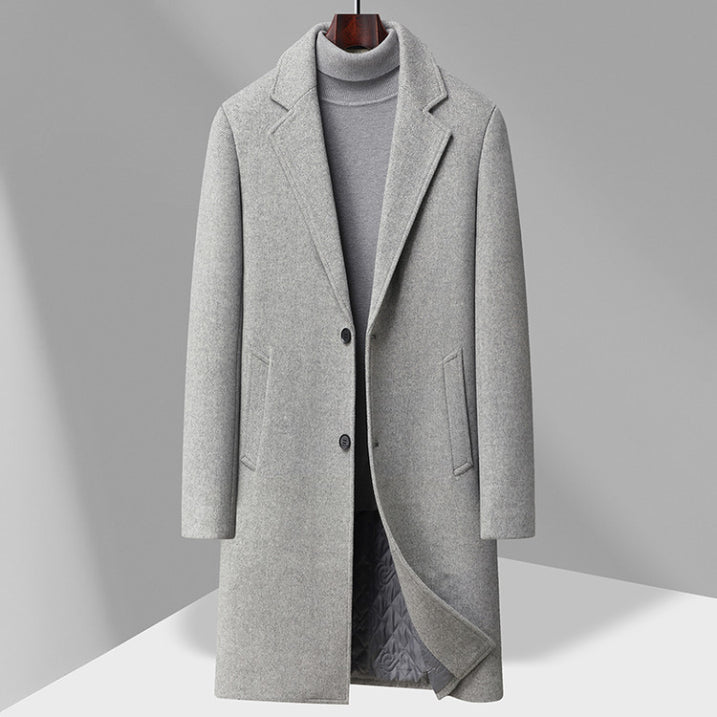 Chic two-tone long coat