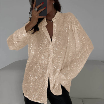 Blouse de soirée pailletée pour femme