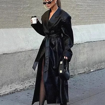Trench Noir pour femme long et élégant