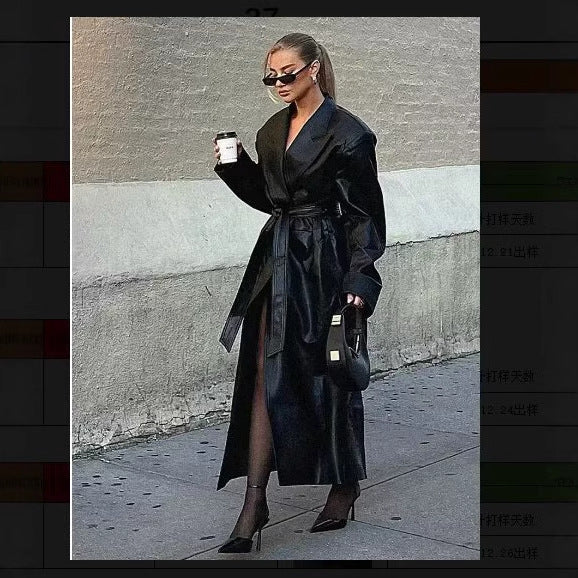 Trench Noir pour femme long et élégant