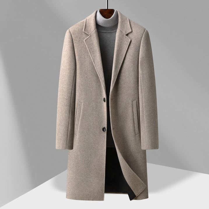Chic two-tone long coat