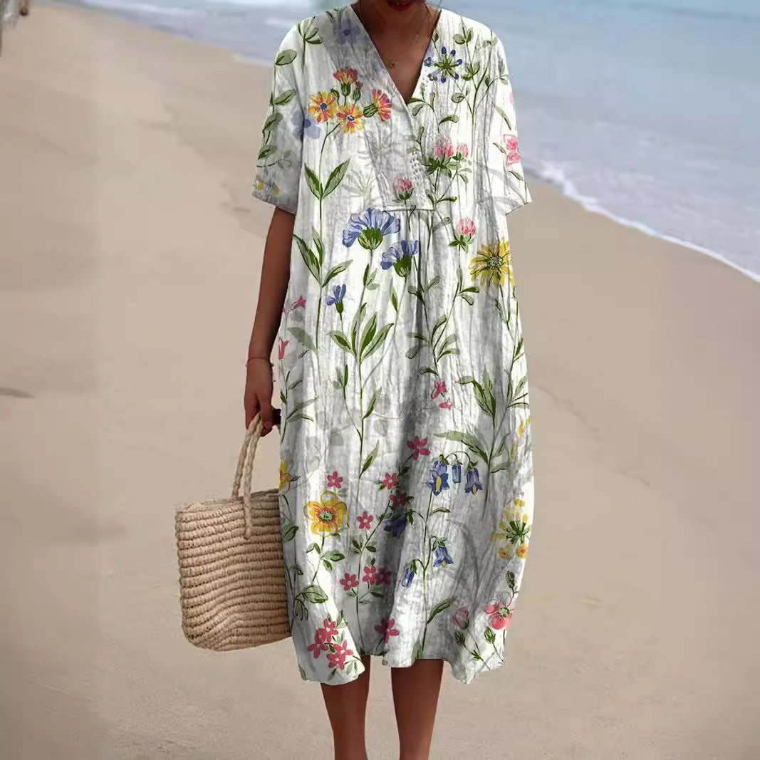 Robe d'été colorée à fleurs pour un style estival frais et joyeux