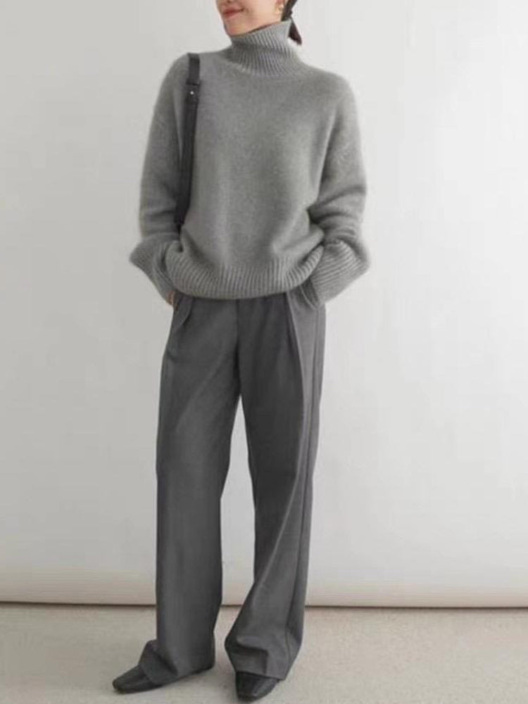 Pull élégant à col roulé chic