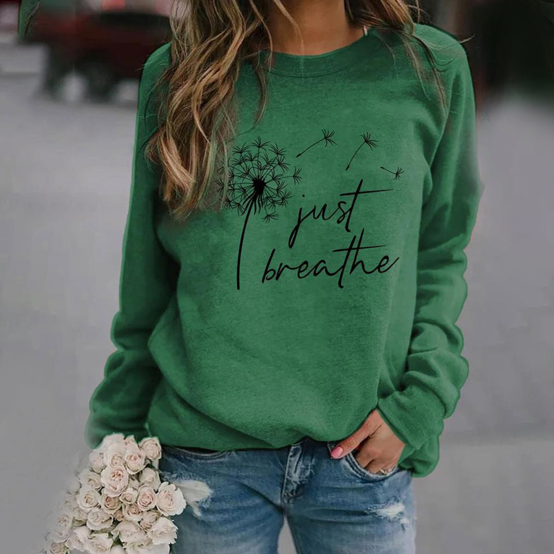 Carla - Sweatshirt 'Just Breathe' élégant - Design intemporel pour femmes