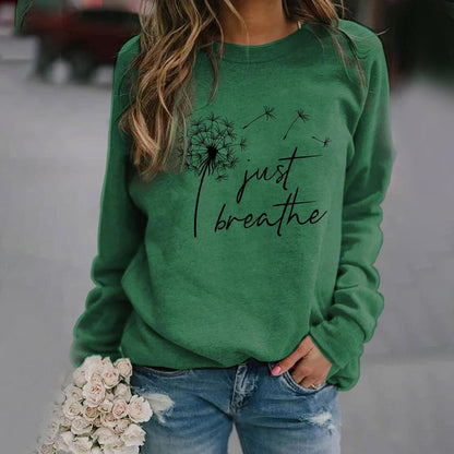 Carla - Sweatshirt 'Just Breathe' élégant - Design intemporel pour femmes