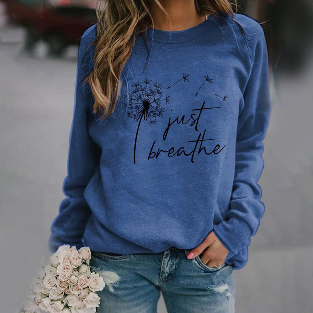Carla - Sweatshirt 'Just Breathe' élégant - Design intemporel pour femmes