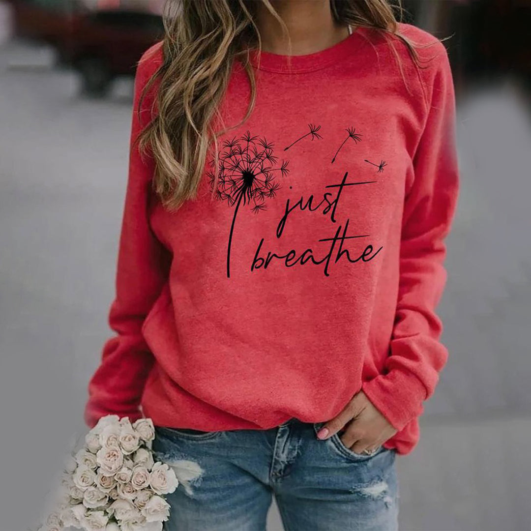 Carla - Sweatshirt 'Just Breathe' élégant - Design intemporel pour femmes