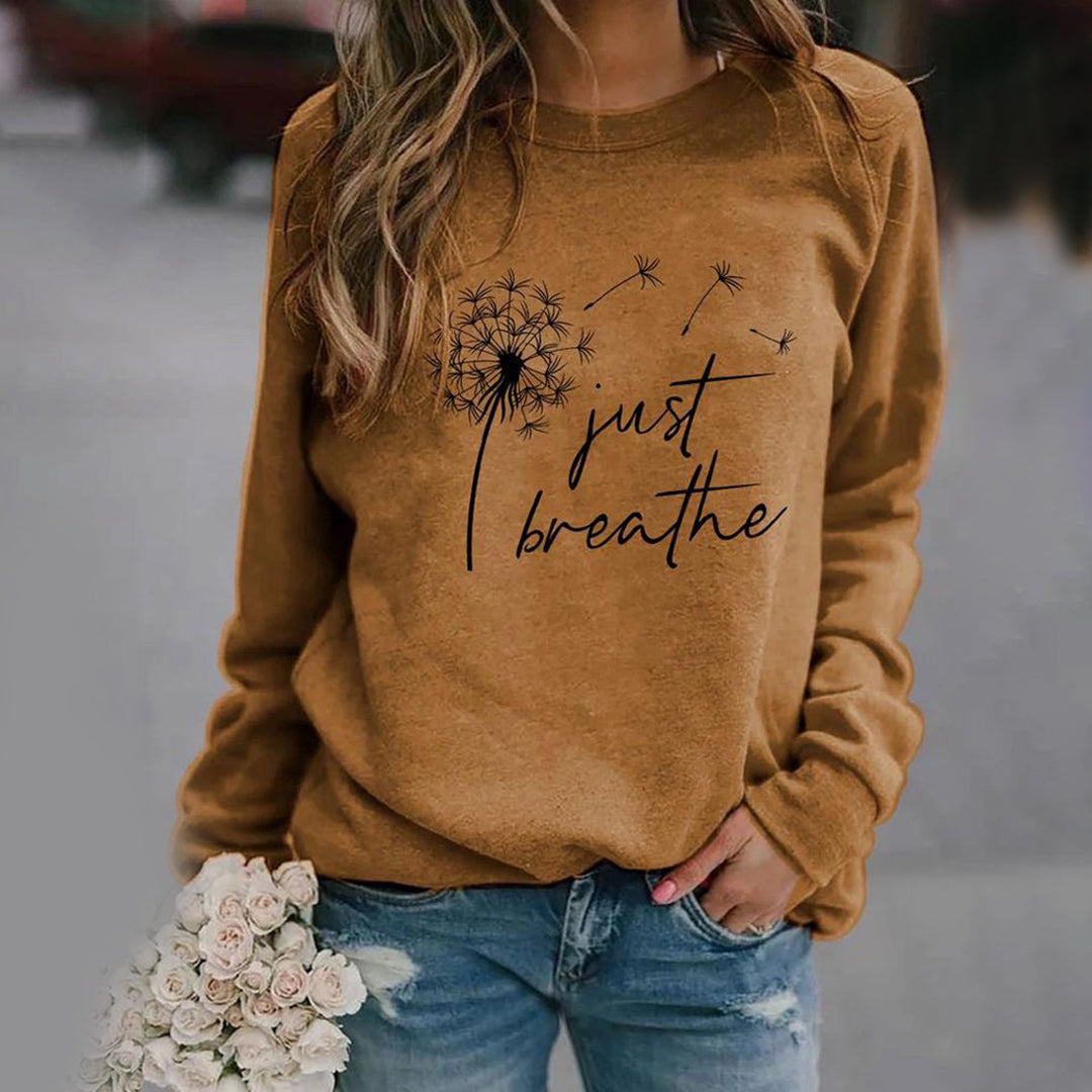 Carla - Sweatshirt 'Just Breathe' élégant - Design intemporel pour femmes
