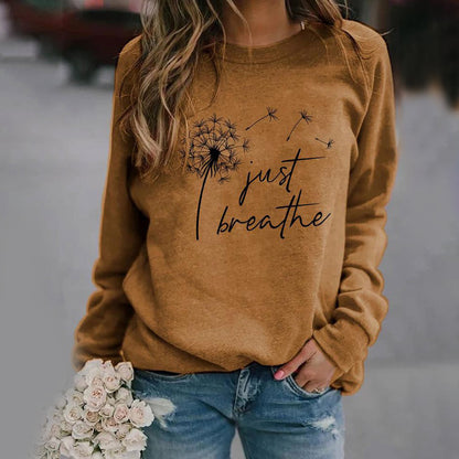 Carla - Sweatshirt 'Just Breathe' élégant - Design intemporel pour femmes
