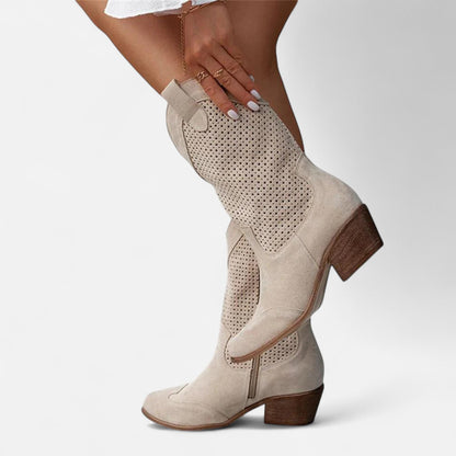 Bottes western mi-hautes à perforations