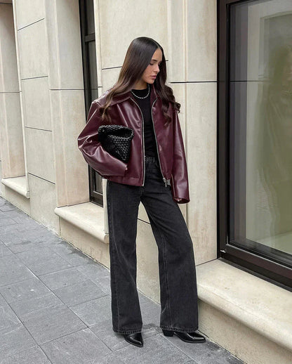 Alma - Veste vintage rouge pour femme - Élégance rétro et style unique