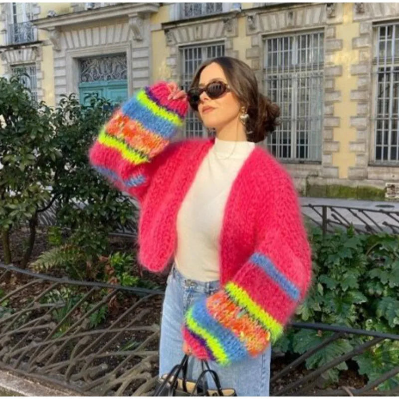 Gilet ouvert chic à manches bouffantes