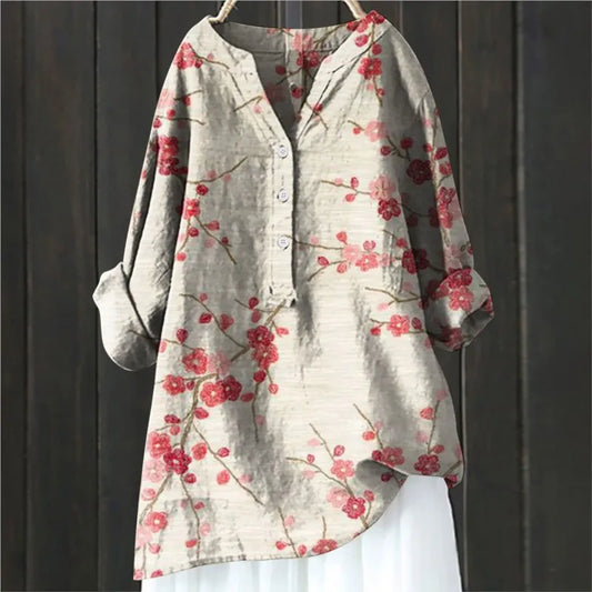 Blouse décontractée à imprimé floral élégante et tendance
