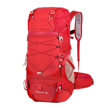 50L trekkingrugzak met regenbescherming voor wandelen
