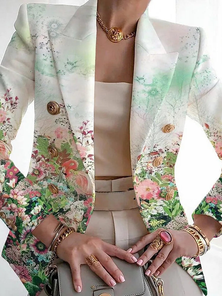 Blazer ajusté imprimé chic