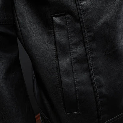 Classic Trucker Jacket with Flap Chest Pockets and Glossy Look for Men